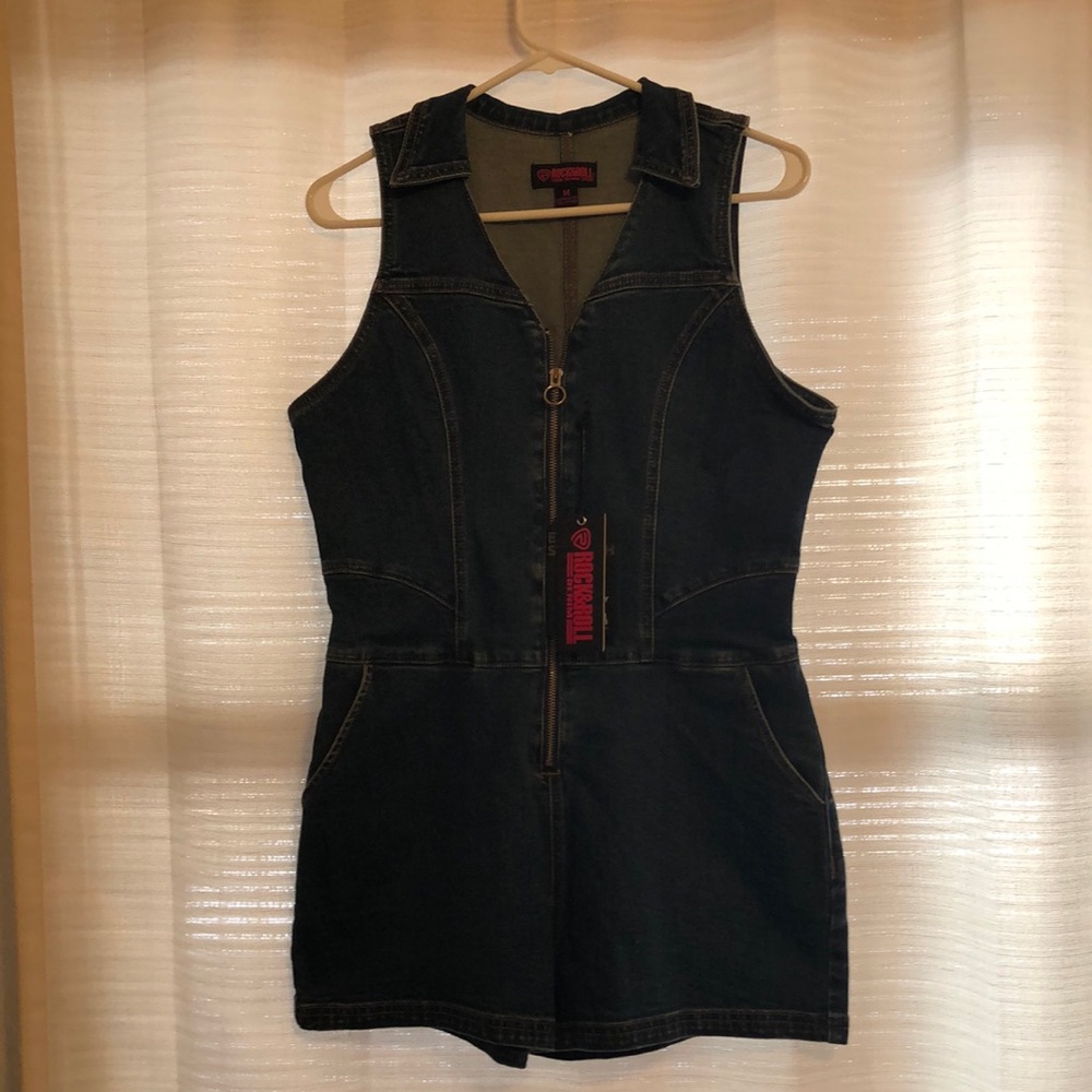 ROCK & ROLL DENIM ROMPER